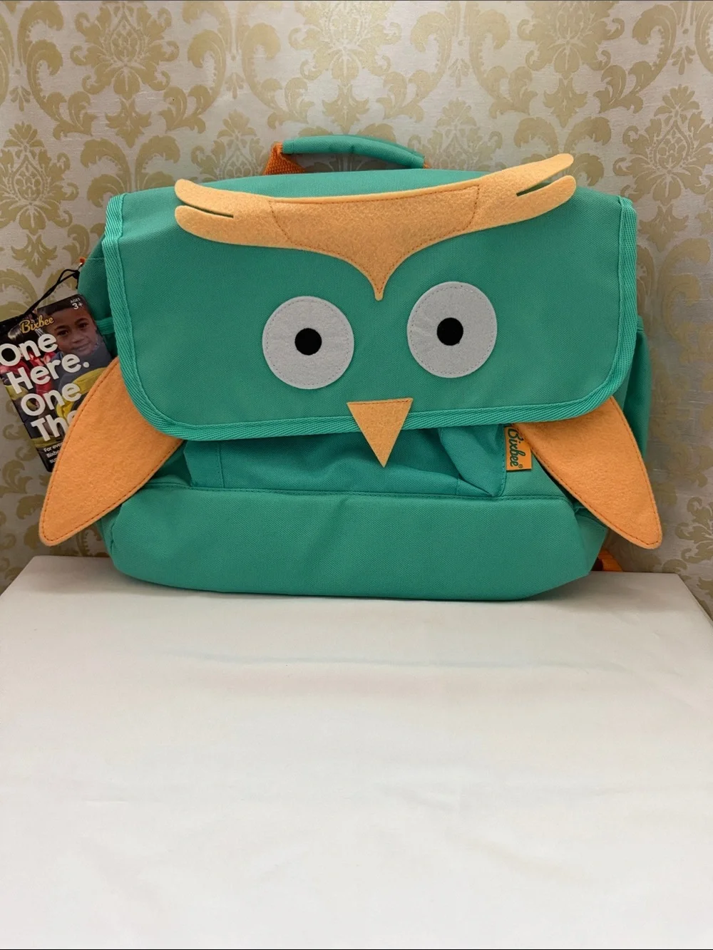 Bixbee Teal and Orange Owl Kids Backpack